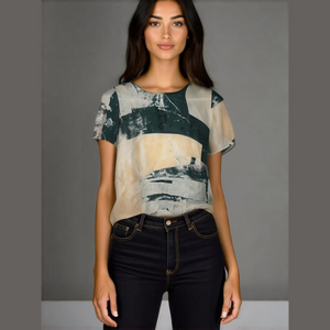 Wilfred Aritzia 100 percent silk Abstract Print Women's Top size XS